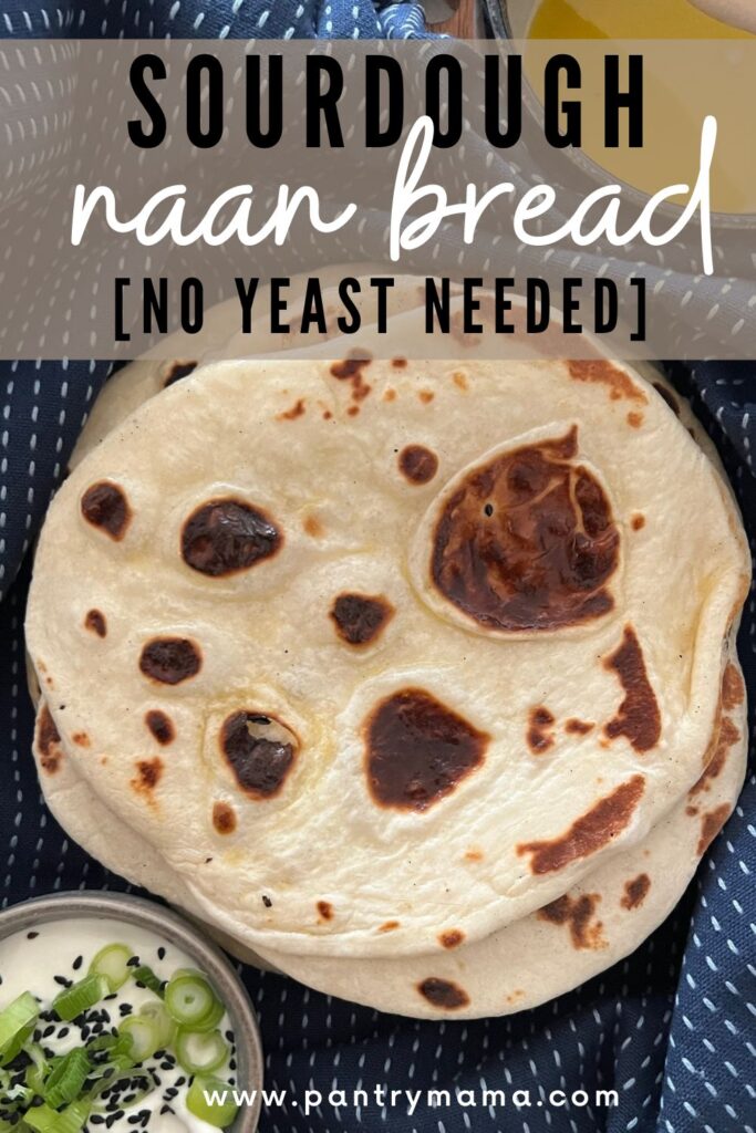 SOURDOUGH NAAN BREAD RECIPE - NO YEAST - PINTEREST IMAGE