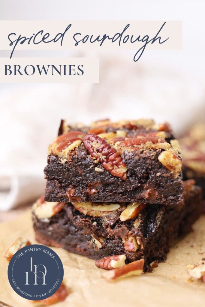 Spiced sourdough brownies - Pinterest Image