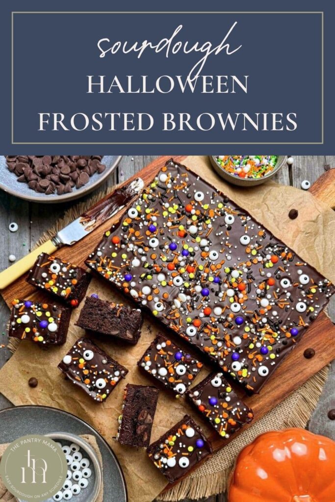 Sourdough Halloween Frosted Brownies Pinterest Pin.