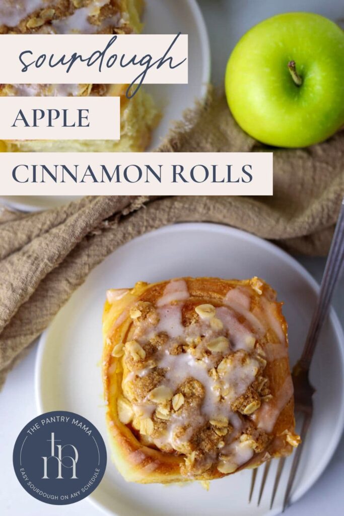Sourdough apple cinnamon rolls Pinterest Pin.