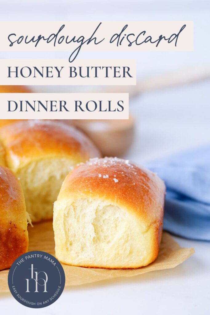 Sourdough honey butter dinner rolls - recipe feature image.